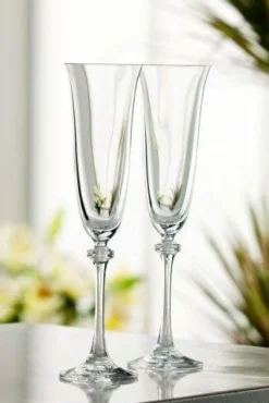 Galway Crystal Liberty Flutes Pair- Glasses & Steins|Galway Crystal