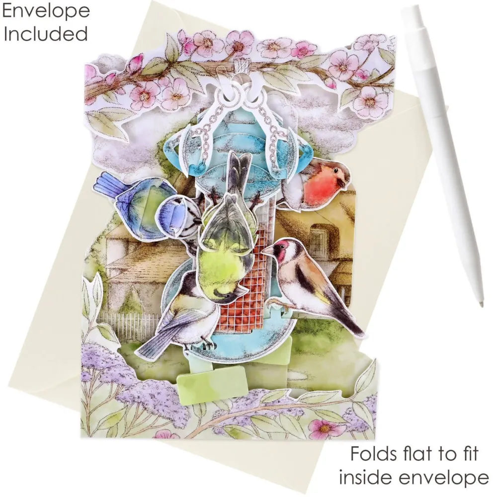 Garden Birds Swing Card- Greeting Cards