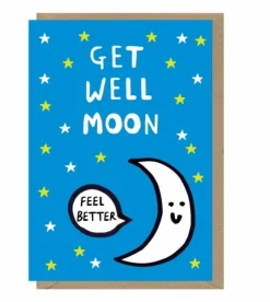 Get Well Moon Greeting Card- Greeting Cards