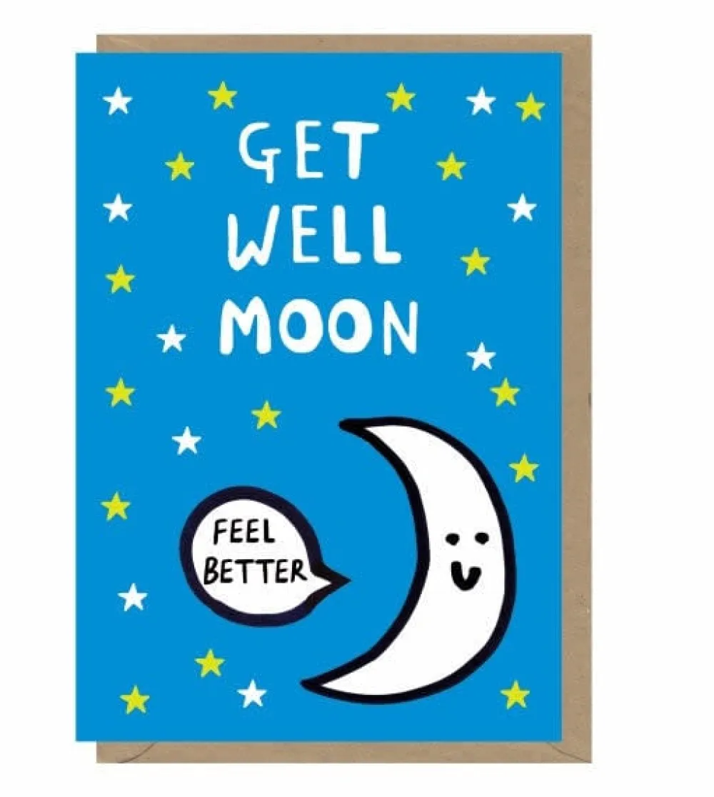 Get Well Moon Greeting Card- Greeting Cards