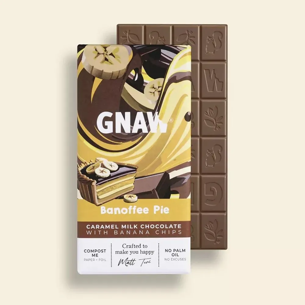 Gnaw Banoffee Pie Milk Chocolate Bar- British Chocolate
