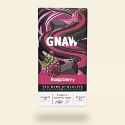 Gnaw Raspberry 70% Dark Chocolate Bar- British Chocolate