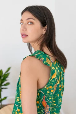 Green Fearless Peacock Nighty Nite- Robes, Nightgowns & Dresses