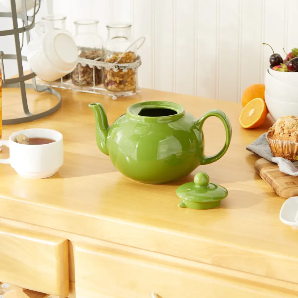 Green Stoneware Teapot- Teapots