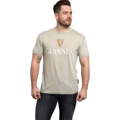 Guinness Harp Beige Premium Tee (Medium)- Shirts & Sweaters|Cultural Icons