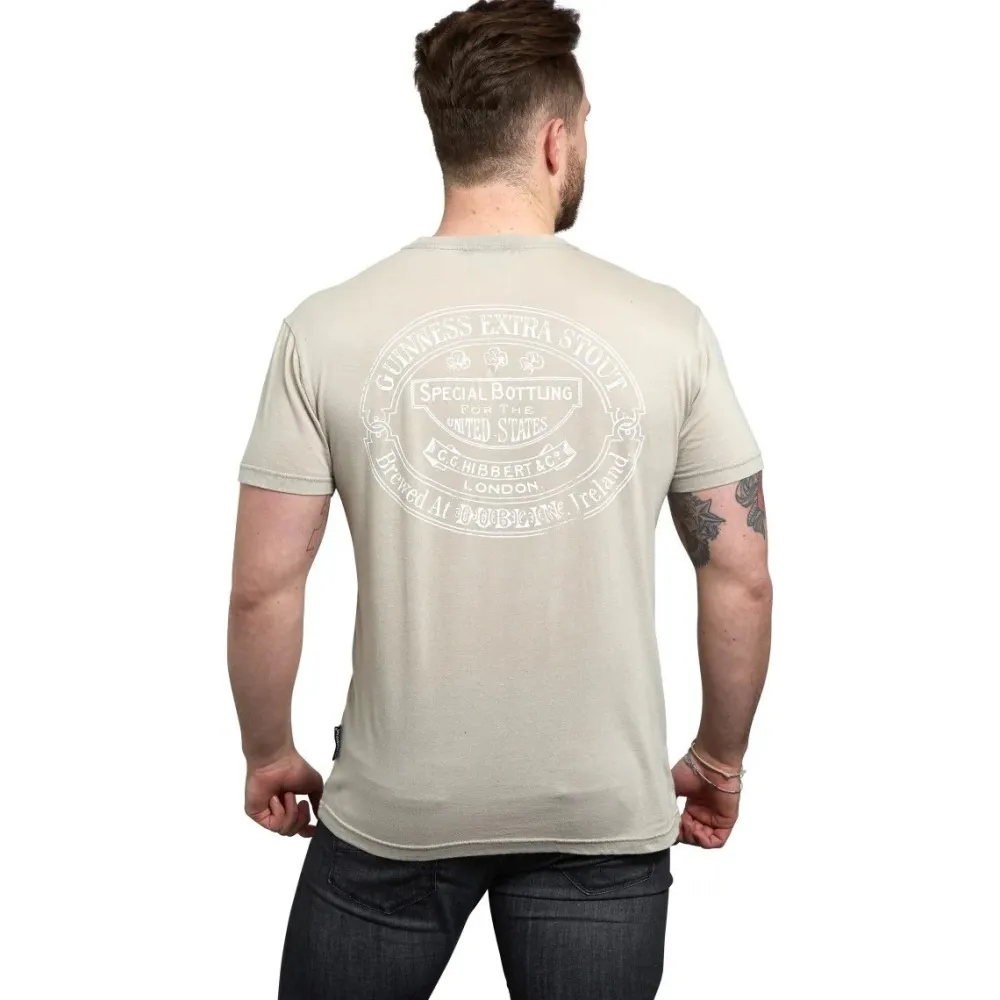 Guinness Harp Beige Premium Tee (Medium)- Shirts & Sweaters|Cultural Icons
