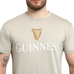 Guinness Harp Beige Premium Tee (Medium)- Shirts & Sweaters|Cultural Icons