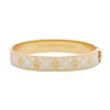 Halcyon Days Agama Sparkle Cream & Clear Hinged Bangle- Bracelets & Bangles
