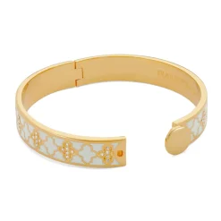 Halcyon Days Agama Sparkle Cream & Clear Hinged Bangle- Bracelets & Bangles