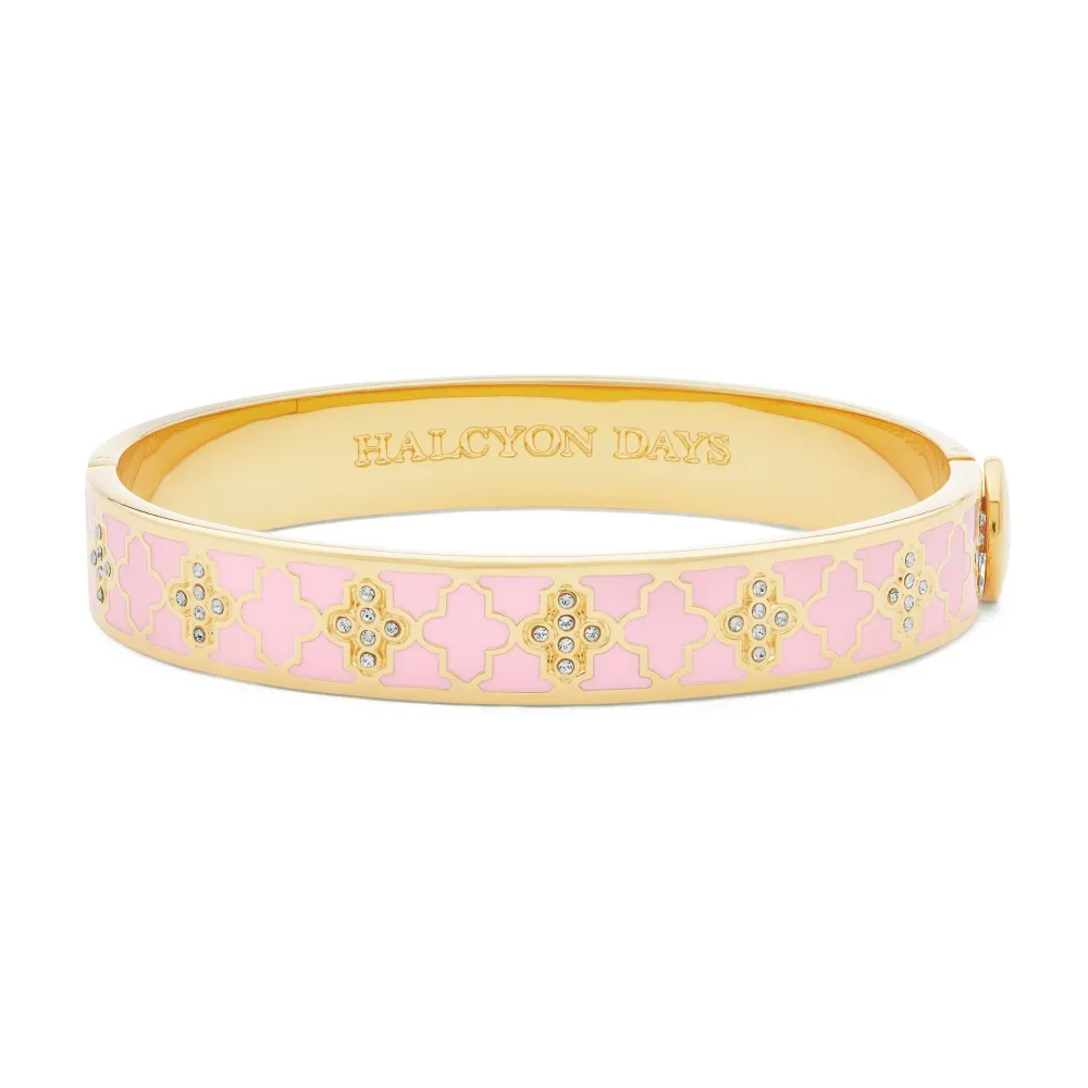 Halcyon Days Agama Sparkle Pink & Clear Hinged Bangle- Bracelets & Bangles