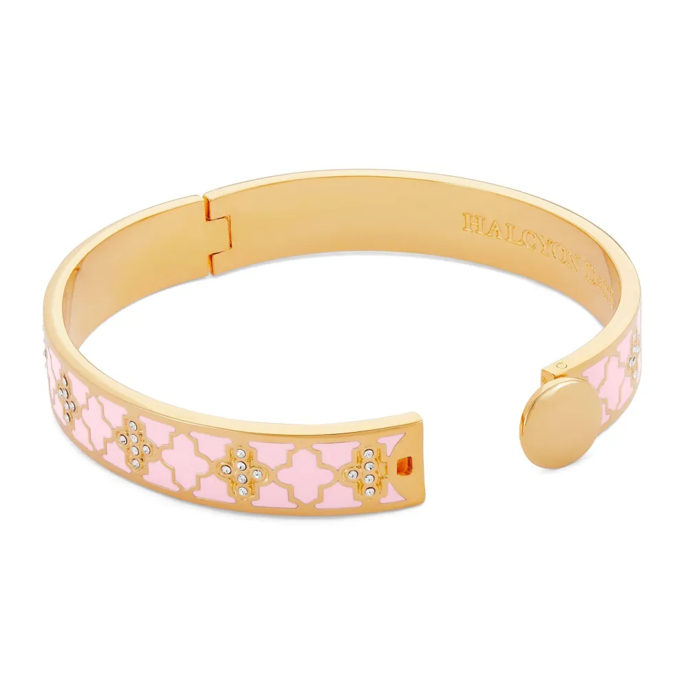 Halcyon Days Agama Sparkle Pink & Clear Hinged Bangle- Bracelets & Bangles