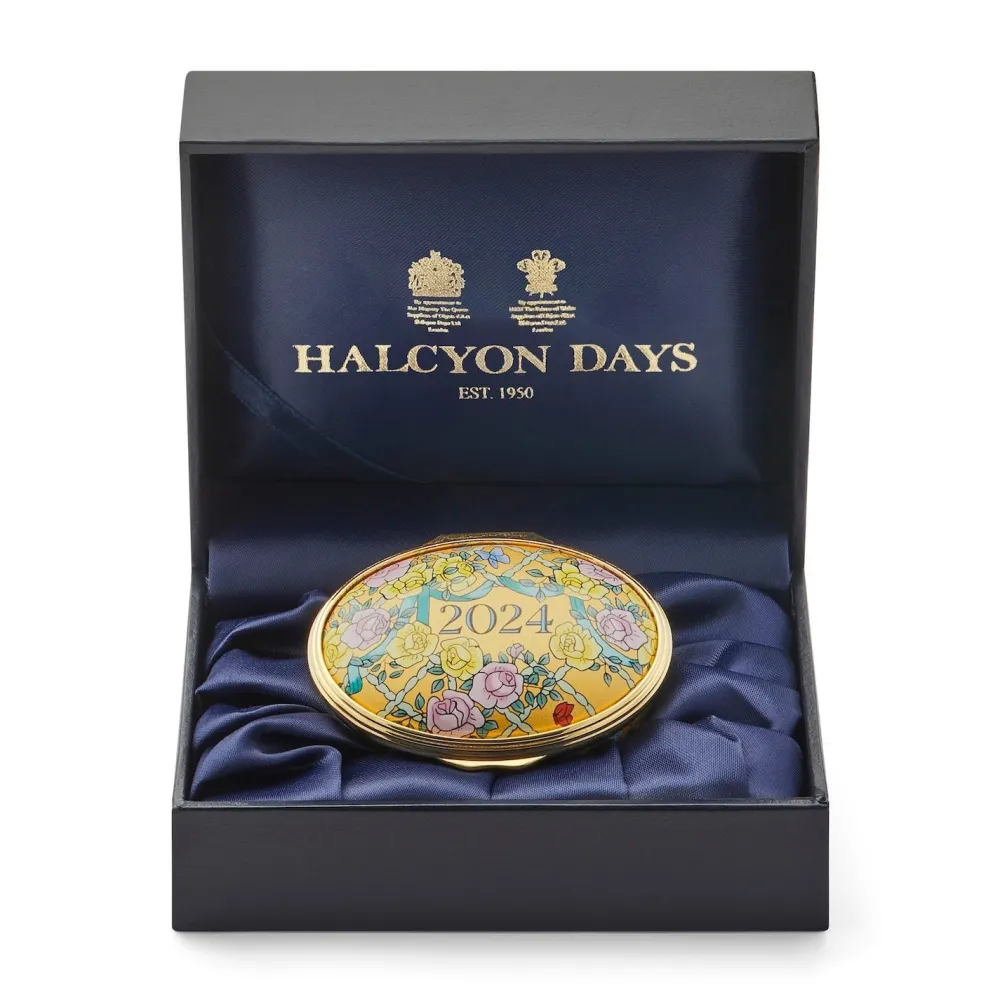 Halcyon Days 2024 Annual Enamel Trinket Box- Halcyon Days Enamels