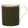 Halcyon Days Antler Trellis Dark Green Mug- Halcyon Days China|Halcyon Days