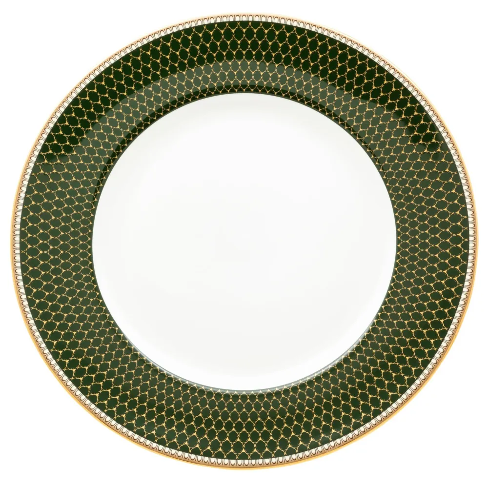 Halcyon Days Antler Trellis Dark Green 10" Plate- Halcyon Days China|Halcyon Days