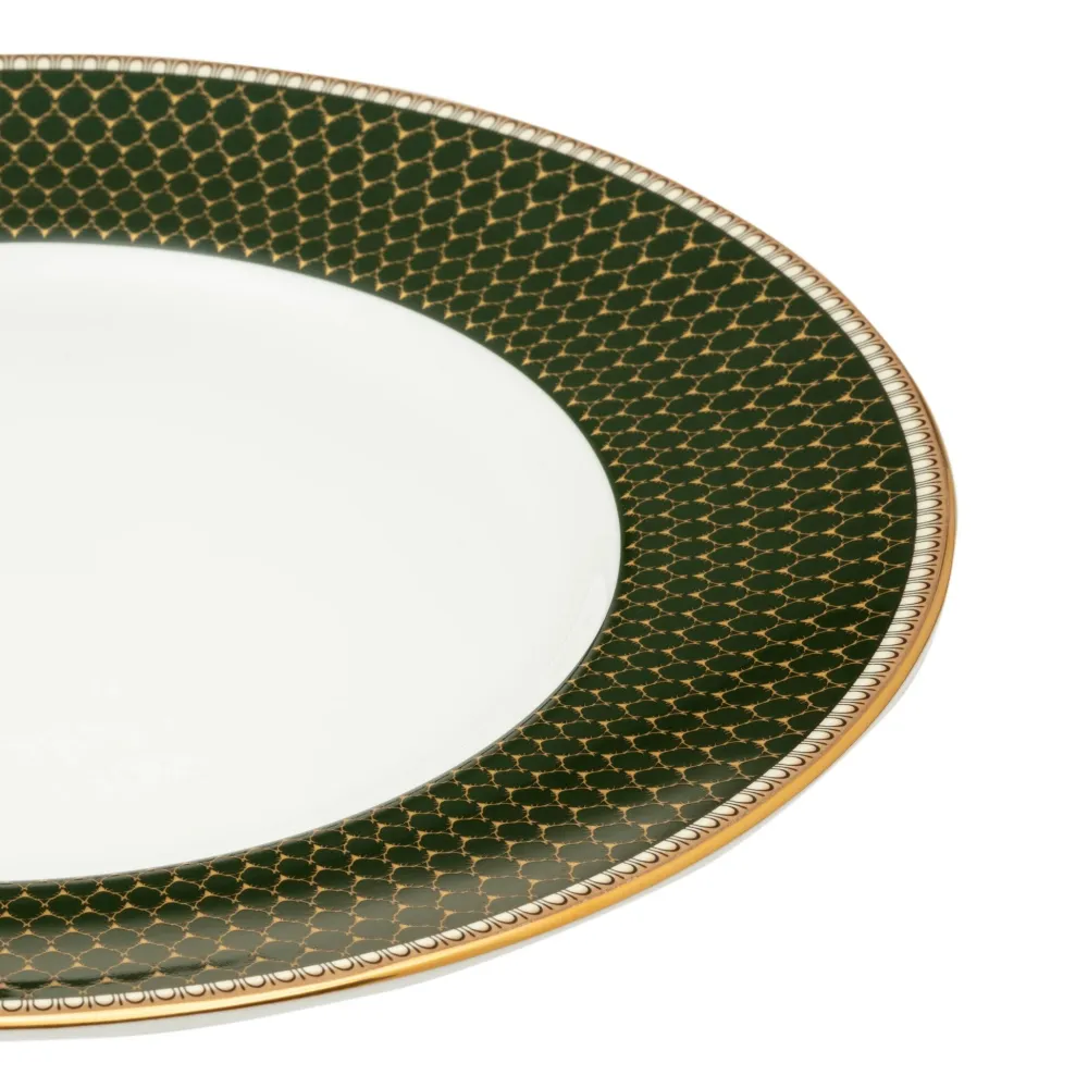 Halcyon Days Antler Trellis Dark Green 10" Plate- Halcyon Days China|Halcyon Days