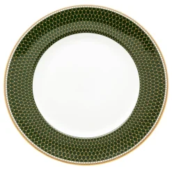 Halcyon Days Antler Trellis Dark Green 8" Plate- Halcyon Days China|Halcyon Days