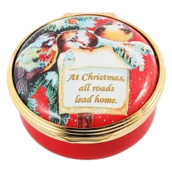 Halcyon Days At Christmas All Roads Lead Home Enamel Box- Halcyon Days Enamels