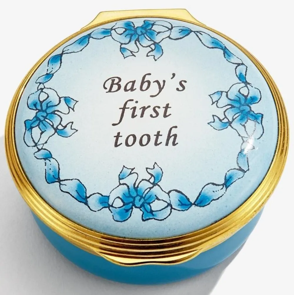 Halcyon Days Baby's First Tooth, Blue- Halcyon Days Enamels