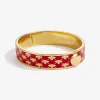 Halcyon Days Bee Sparkle Trellis Red & Gold Hinged Bangle- Bracelets & Bangles