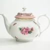 Halcyon Days Castle of Mey Shell Garden Rose Early Morning Teapot- Halcyon Days China|Halcyon Days