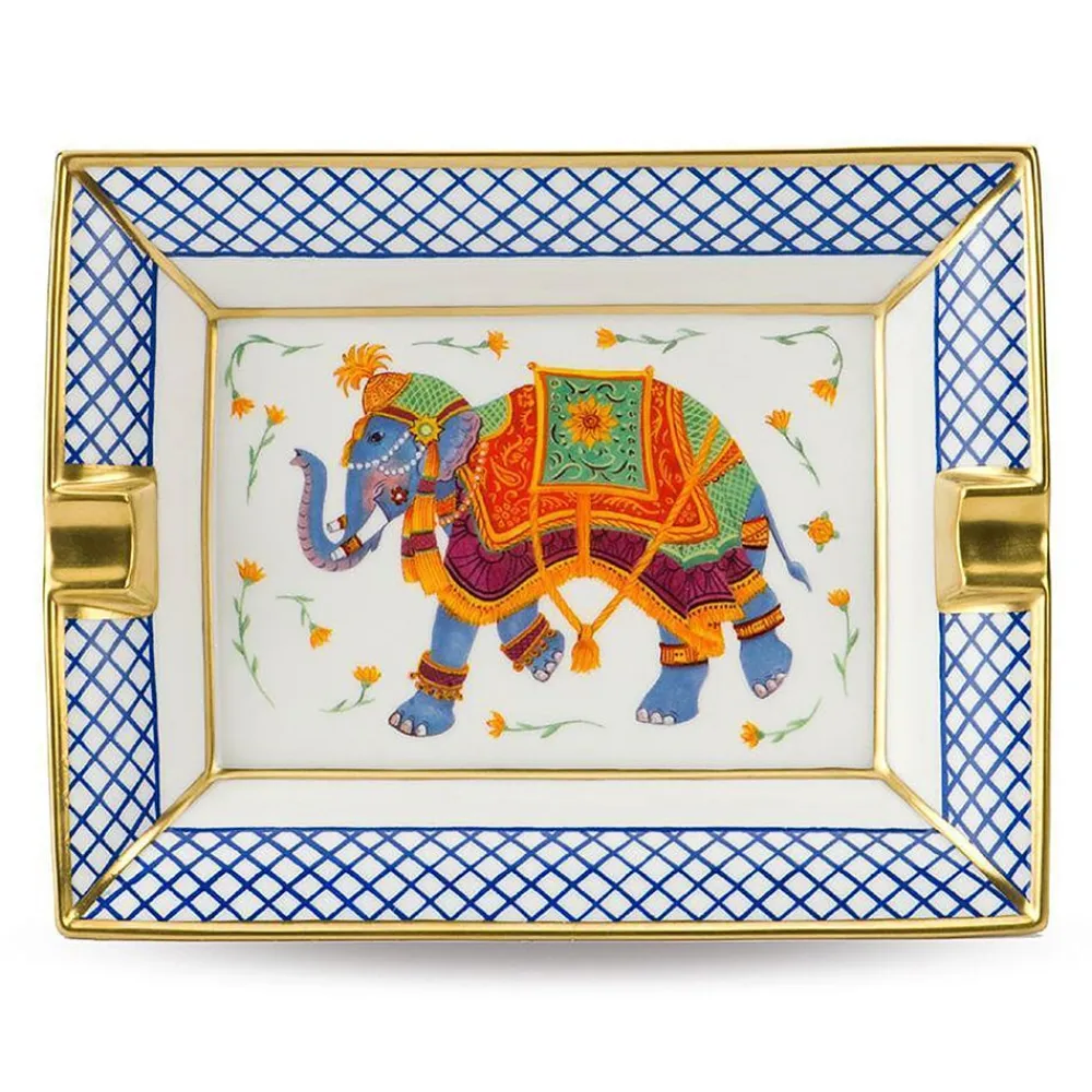 Halcyon Days Ceremonial Indian Elephant Ashtray- Halcyon Days China