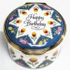 Halcyon Days Happy Birthday Enamel Trinket Box- Halcyon Days Enamels