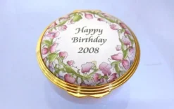 Halcyon Days Happy Birthday 2008 Trinket Box- Halcyon Days Enamels