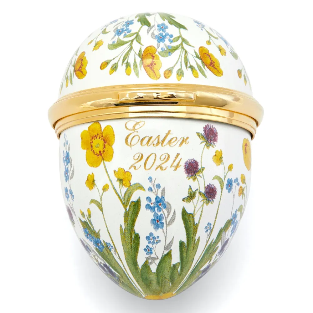 Halcyon Days Highgrove Wildflower 2024 Easter Egg Enamel Trinket Box- Halcyon Days Enamels