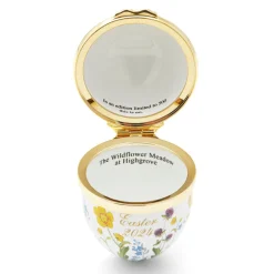 Halcyon Days Highgrove Wildflower 2024 Easter Egg Enamel Trinket Box- Halcyon Days Enamels