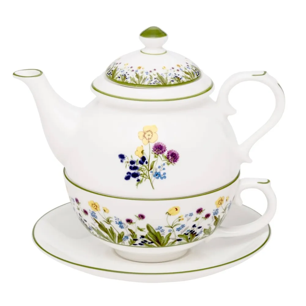 Halcyon Days Highgrove Wildflower Tea for One- King Charles Iii|Halcyon Days China