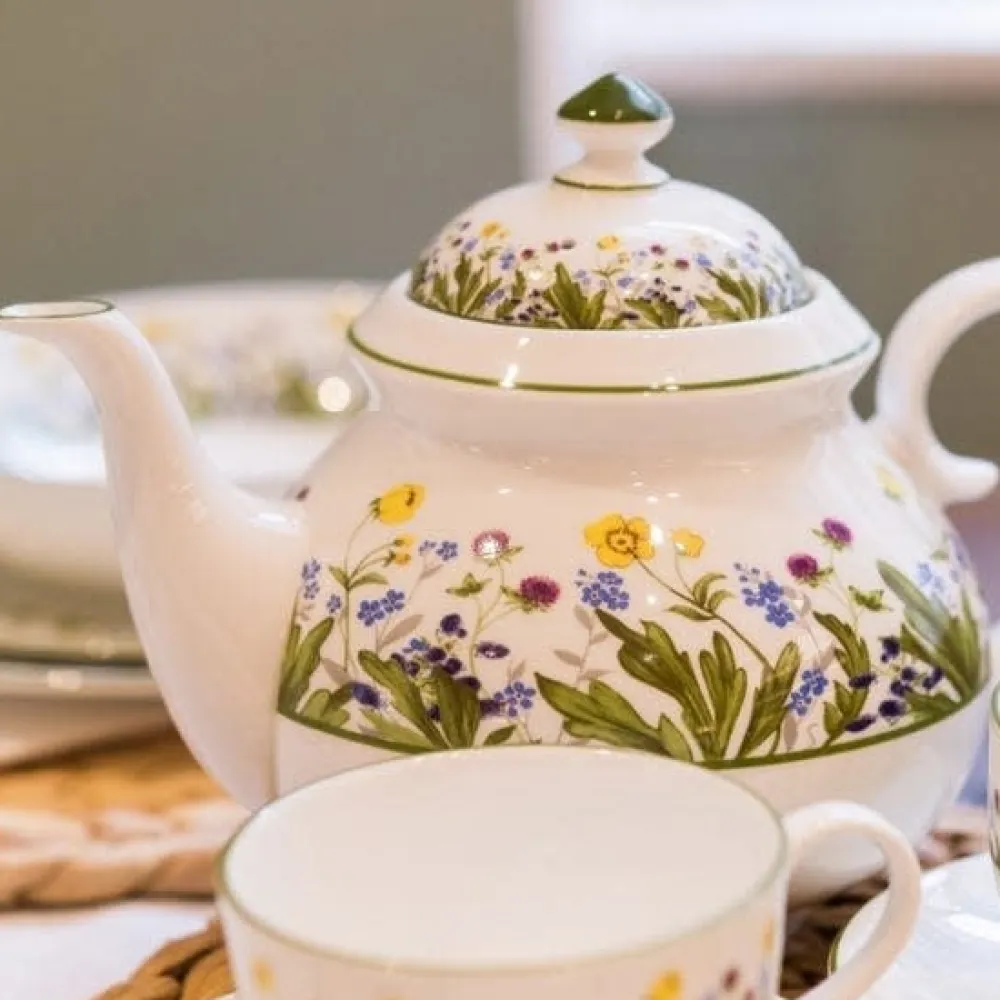 Halcyon Days Highgrove Wildflower Teapot- King Charles Iii|Halcyon Days China