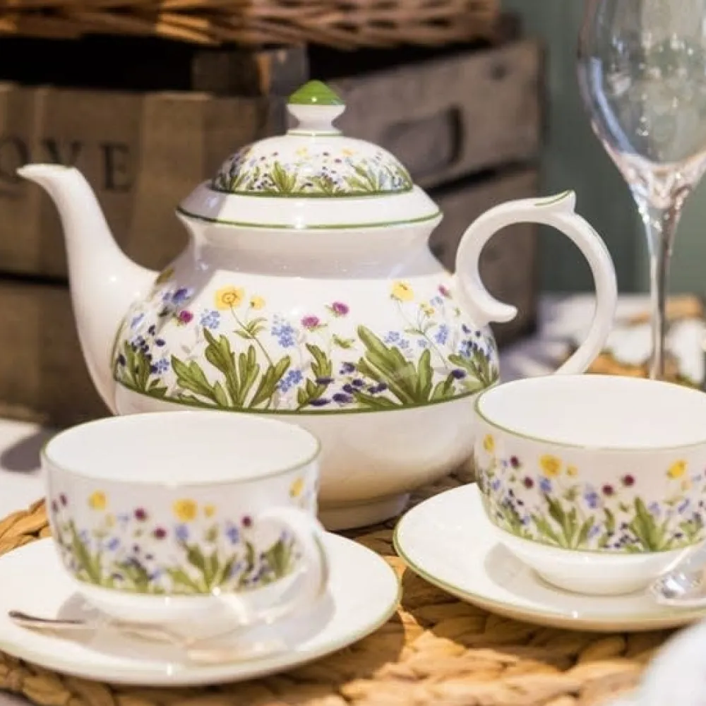 Halcyon Days Highgrove Wildflower Teapot- King Charles Iii|Halcyon Days China