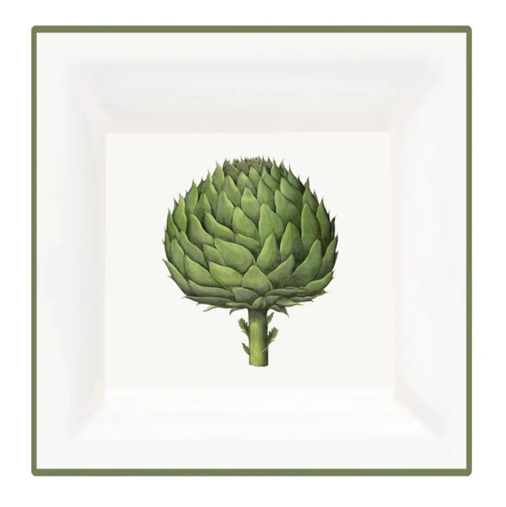 Halcyon Days Kitchen Garden Artichoke Square Trinket Tray- Trays|Home Accents