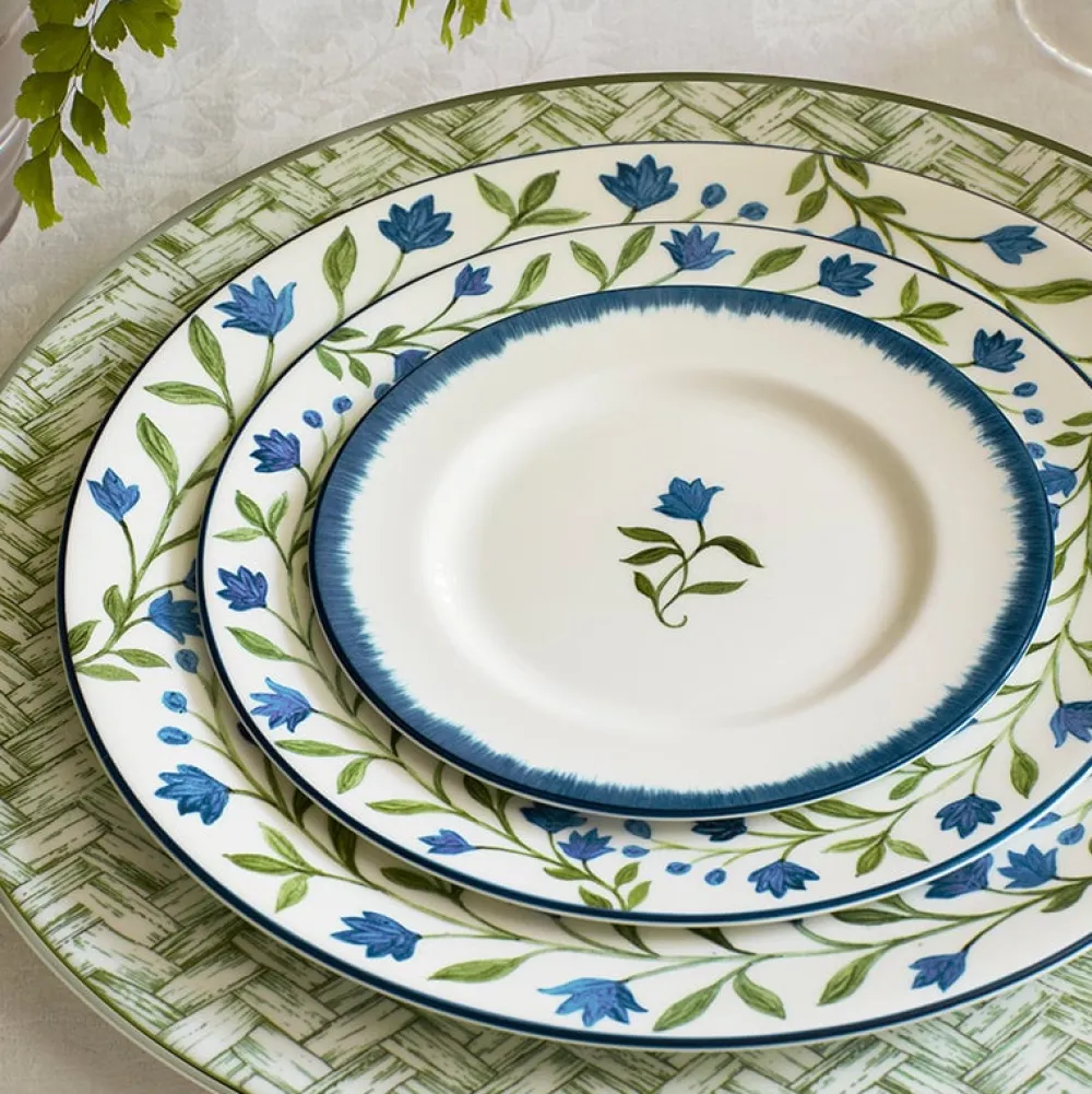 Halcyon Days Nina Campbell Marguerite Blue Side Plate- Halcyon Days China|Halcyon Days
