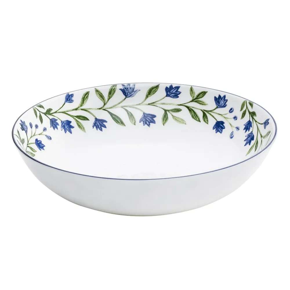 Halcyon Days Nina Campbell Marguerite Blue Serving Bowl- Halcyon Days China|Halcyon Days
