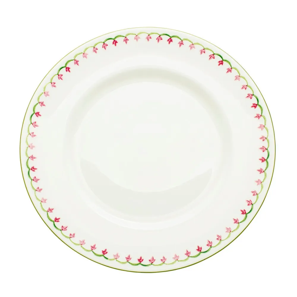 Halcyon Days Nina Campbell Marguerite Pink Dinner Plate- Halcyon Days China|Halcyon Days