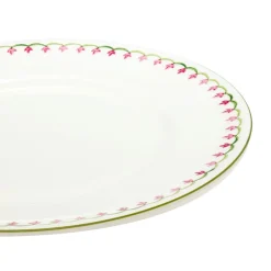 Halcyon Days Nina Campbell Marguerite Pink Dinner Plate- Halcyon Days China|Halcyon Days