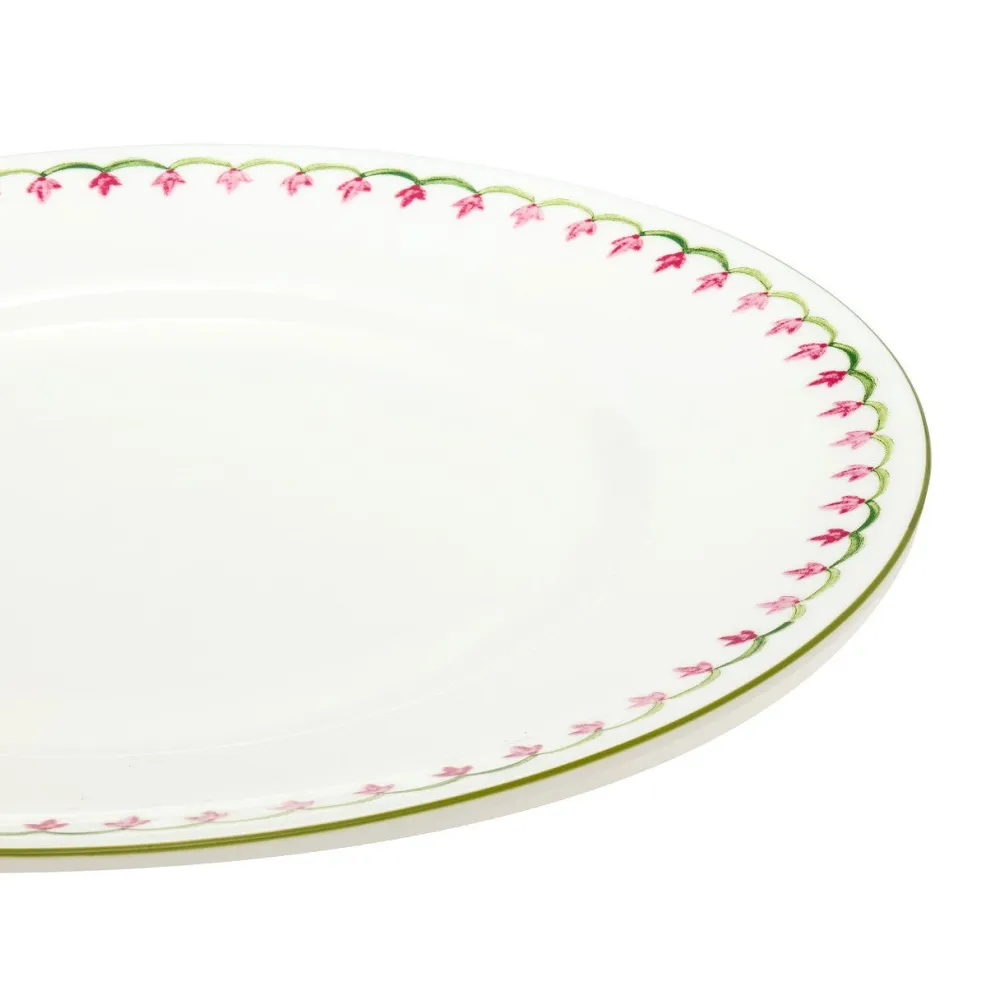 Halcyon Days Nina Campbell Marguerite Pink Dinner Plate- Halcyon Days China|Halcyon Days