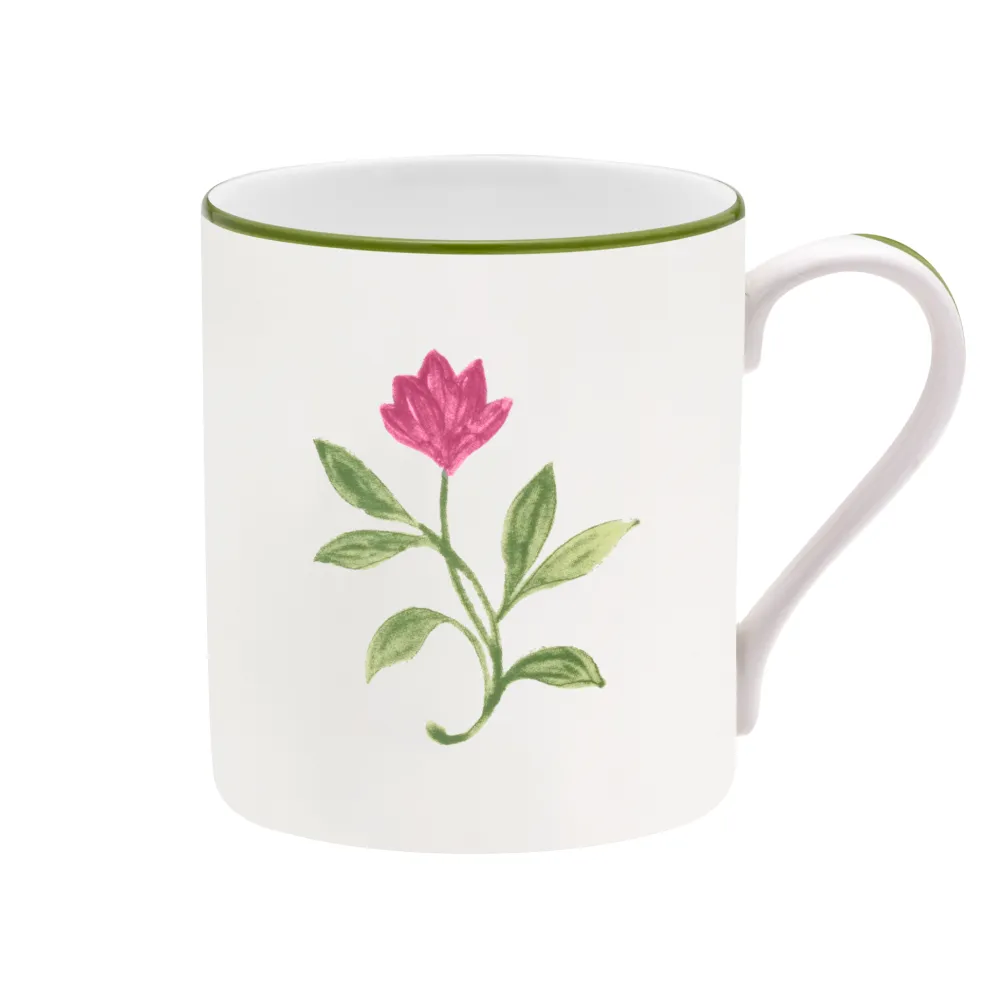 Halcyon Days Nina Campbell Marguerite Pink Mug- Halcyon Days China|Halcyon Days