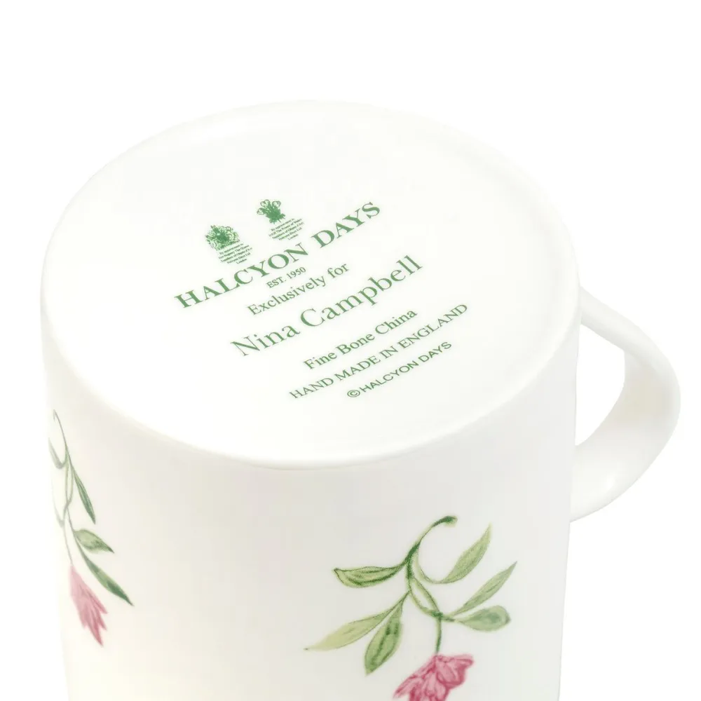 Halcyon Days Nina Campbell Marguerite Pink Mug- Halcyon Days China|Halcyon Days