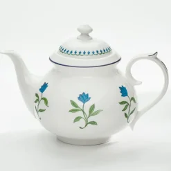 Halcyon Days Nina Campbell Marguerite Blue Teapot- Halcyon Days China|Halcyon Days