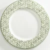Halcyon Days Nina Campbell Marguerite Green Basket Weave Charger- Halcyon Days China|Halcyon Days