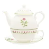 Halcyon Days Nina Campbell Marguerite Pink Tea for One- Halcyon Days China|Halcyon Days