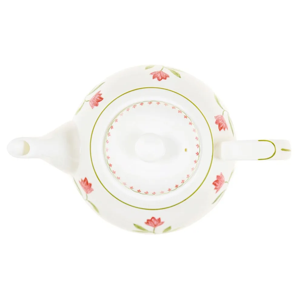 Halcyon Days Nina Campbell Marguerite Pink Teapot- Halcyon Days China|Halcyon Days