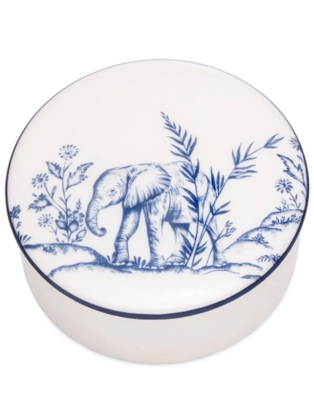 Halcyon Days Nina Campbell Serengeti Elephant Round Trinket Box- Halcyon Days China