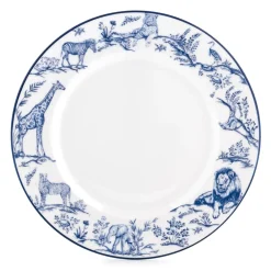 Halcyon Days Nina Campbell Serengeti Multi Animal Salad Plate- Halcyon Days China|Halcyon Days