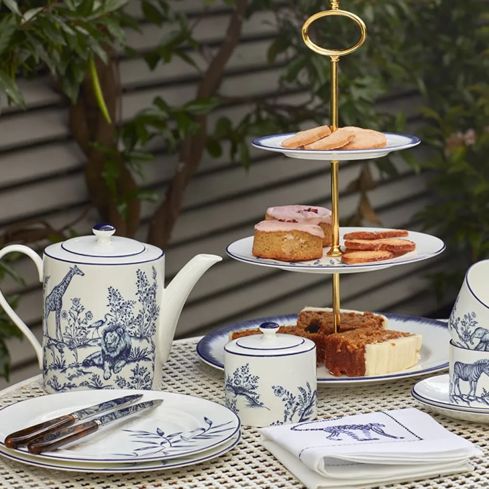 Halcyon Days Nina Campbell Serengeti Elephant Teacup & Saucer- Halcyon Days China|Halcyon Days