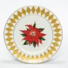 Halcyon Days Parterre Gold Rim with Poinsettia Salad Plate- Halcyon Days China|Halcyon Days