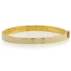 Halcyon Days Salamander Cream & Gold Hinged Skinny Bangle- Bracelets & Bangles