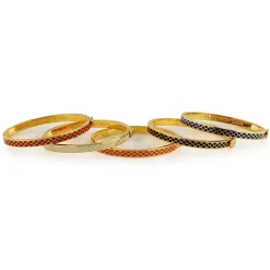 Halcyon Days Salamander Cream & Gold Hinged Skinny Bangle- Bracelets & Bangles